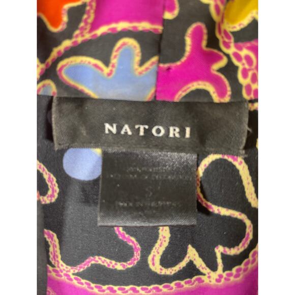 Natori Kaftan Kimono Robe | Multicolor Floral Print Lounge Wear | Size Small - Picture 5 of 5